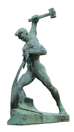 Schwerter zu Pflugscharen - Bronze - Jewgeni Wutschetitsch - Geschenk der Sowjetunion an die UNO - 1959