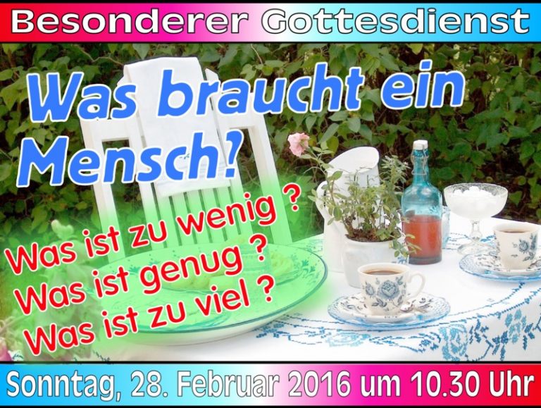 Besonderer Gottesdienst 28.2.2016